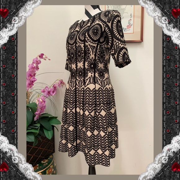 Gabby Skye Multi Embroiled Pattern Pleated Dress - Picture 3 of 9